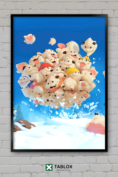 tablomaxtbx League Of Legends Poros Character Art Διακόσμηση τοίχου με κορνίζ...