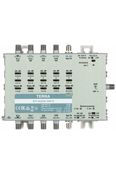 Terra AMPLIFICATOR PENTRU MULTISWITCHY SA-51D 5 INTRĂRI / 5 IEȘIRI