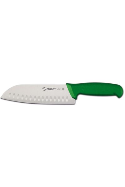 HENDI Cuțit Santoku Supra Colore, Ambrogio Sanelli, lamă canelată, verde, 310 mm