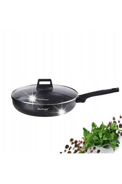 NO BRAND Tigaie tradițională ceramică cu aspect de marmură, mare, 32 cm, pent...