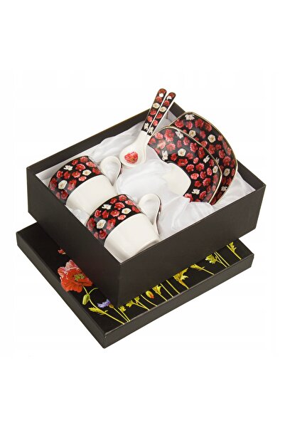 Queen Isabell SET 2X CEAȘCĂ, FARFURIOARĂ, LINGURĂ PORCELAN MAKI