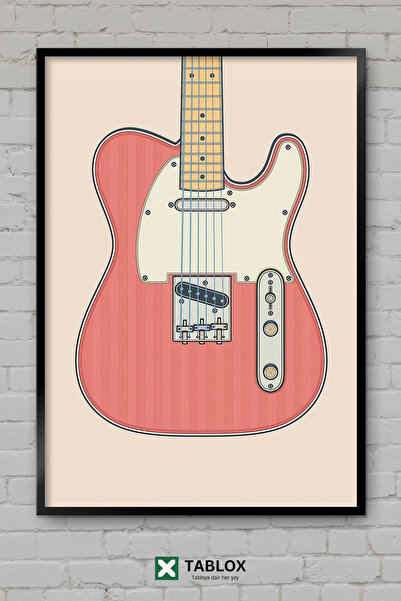 tablomaxtbx Fiesta crvena Telecaster gitara, muzika, vintage ukrasna MDF slik...