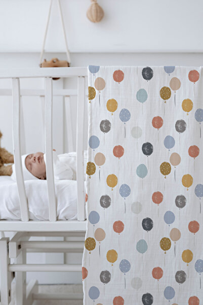 Tuğba Kuğu 4 Layer Muslin Blanket - Dreamy Balloons
