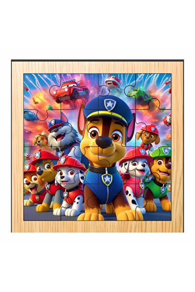 OEM Puzzle din lemn, Patrula Cățelușilor, 16 piese, Multicolor, 17×17 cm, PDU...