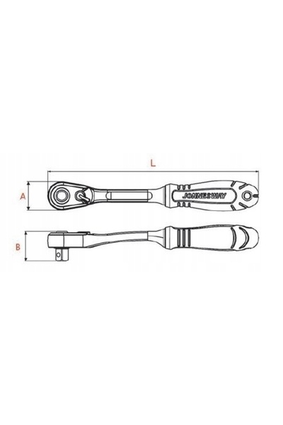 Jonnesway CLIQUETĂ ÎNGUSTĂ 250mm 60 DINȚI 1/2'