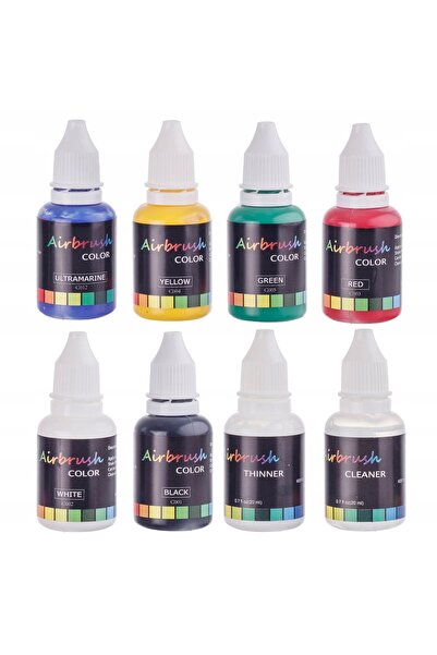 TC Technic FARBY 6x 20ml Vopsele acrilice pentru aerograf + Diluant și Lichid...