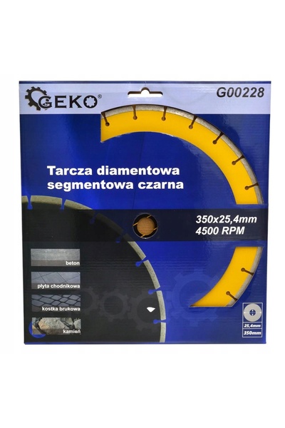 GEKO Disc diamantat 350mm pentru beton și piatră, de înaltă performanță, segm...