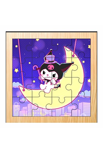 OEM Puzzle din lemn, Kuromi, 16 piese, Multicolor, 17×17 cm, PDUV043