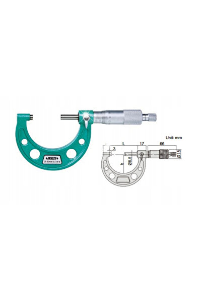 İnsize Micrometru de 200-225mm pentru măsurători exterioare (3203-225A)