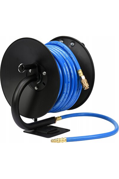 yato Furtun pneumatic retractabil 10 mm x 15 m cu conectori rapizi, tambur pe...