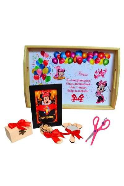 OEM Set de mot, Minnie Mouse, 6 piese, Lemn, 30x20cm, SMD135