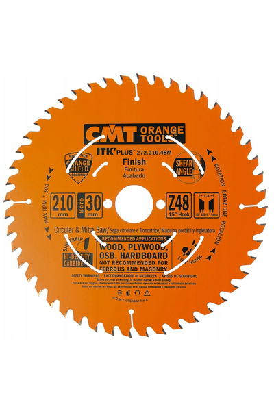 CMT Disc pentru tăierea aluminiului și a laminatului HPL 210x30mm 64 dinți su...