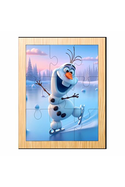 OEM Puzzle din lemn, Olaf, 9 piese, Multicolor, 15×12 cm, PDUV082
