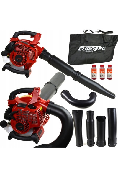 EuroTEC Suflantă cu motor pe benzină aspirator pentru frunze de grădină pe be...
