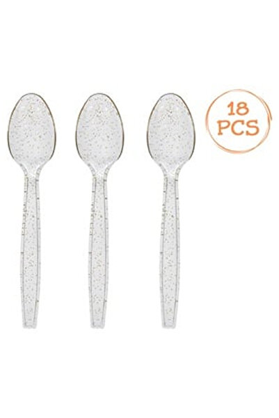 OEM Lingurite Reutilizabile de Petrecere din Plastic Transparent cu Glitter A...