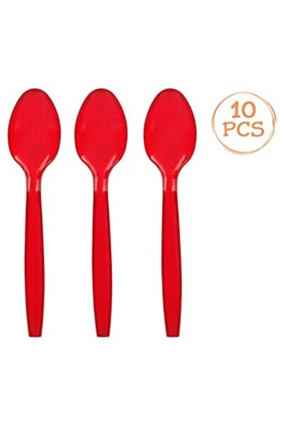 OEM Lingurite Reutilizabile de Petrecere din Plastic Rosu 15,2cm - 10buc