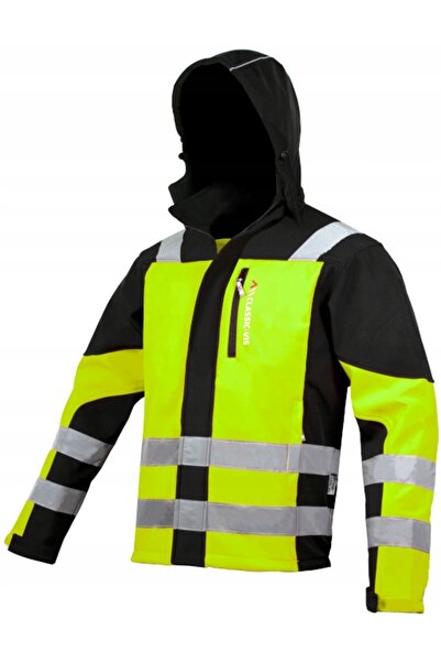 art.mas Geacă softshell de lucru pentru bărbați, impermeabilă, reflectorizant...