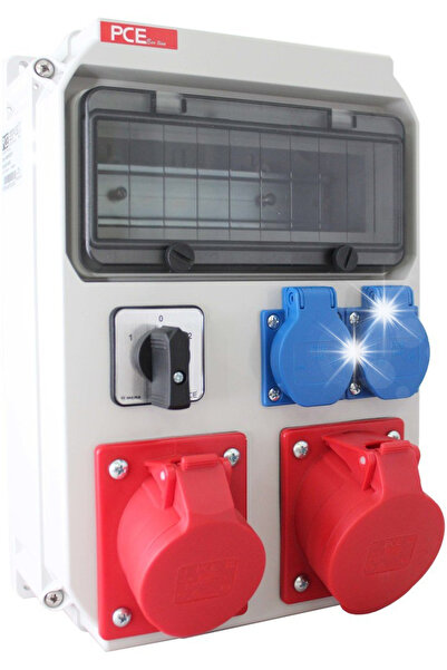 PCE DISTRIBUITOR CONSTRUCȚII HEL IP44 32A/5P 16A/5P 2x 16A/2P+Z 90EKO011