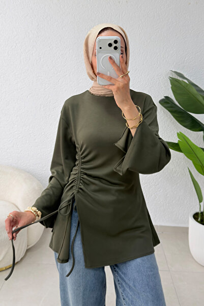 zhrcelebi Drape Detaylı Tunik - HAKİ