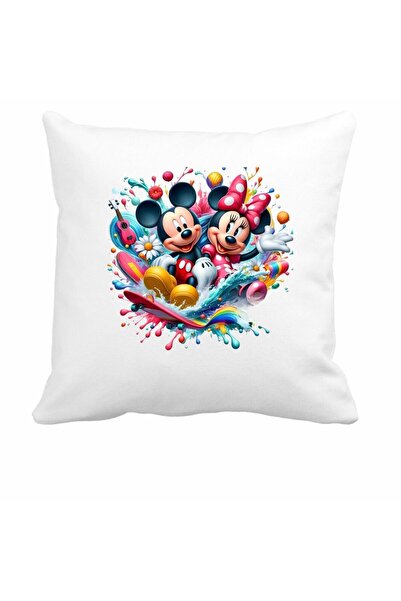 OEM Pernă pentru copii, Creșă, Grădiniță, Mickey și Minnie Mouse, 40×40 cm, P...