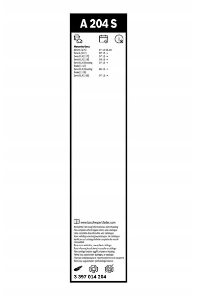 Bosch Aerotwin 600/475mm A204S Ștergător Parbriz Față 3397014204 pentru Merce...