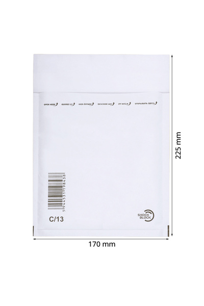 INATECH Set 100 Bucati Plicuri cu Bule Antisoc, C13 Alb, 170 x 225 mm, Interi...