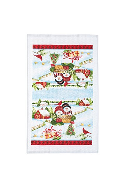 OEM Prosop din Bumbac de Bucatarie Alb cu Om de Zapada 60x35cm