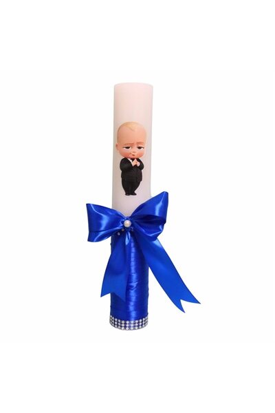 OEM Lumânare de botez, Baby Boss, Albastru, 35 cm, LMB056