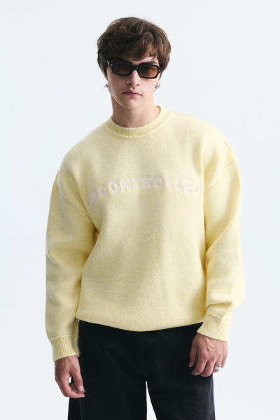 VAMOSCLO Oversize Baskılı Kazak