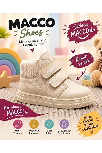 macco shoes MACCO Ortopedik Bebek ve Çocuk Bot Cırt Cırtlı Kışlık Günlük Su G...