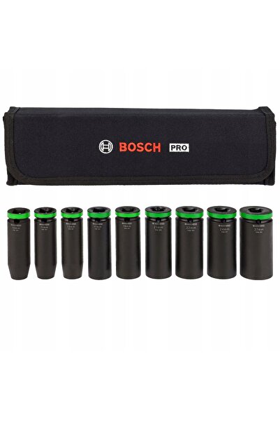 Bosch Set de 9 chei tubulare, 10-27 mm, 1/2 ", profesionale, pentru impact, t...