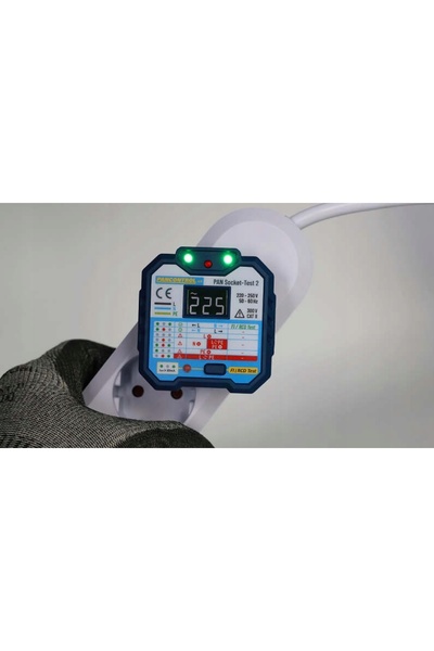 Pancontrol Tester de priză de rețea 230V + Tester de priză FI 30 mA Socket-Te...