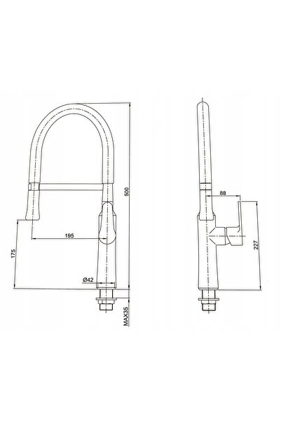 Hydroland Baterie de chiuvetă neagră cu pipă flexibilă, aspect elegant ARIA