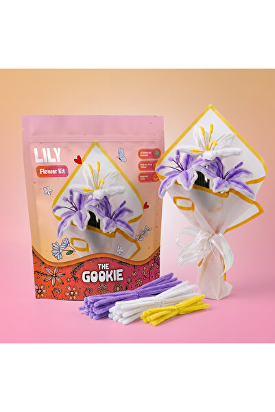 The Gookie Lily Şönil Çiçek Yapım Kiti - DIY Buket Hazırlama Seti, Sevgiliye ...