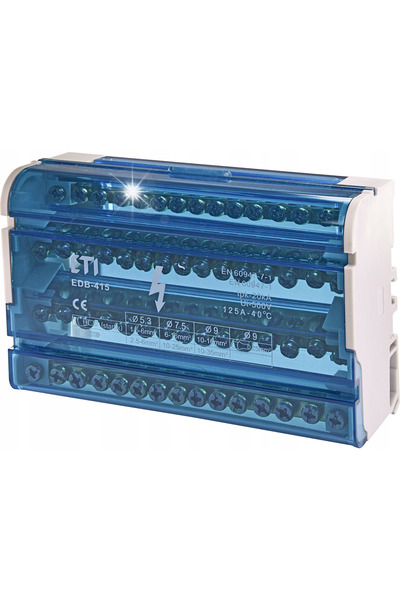 ETI Polam BLOC DE DISTRIBUTIE ETI 4x15 125A 4P 15 TERMINALE TH35 EDB-415 0011...