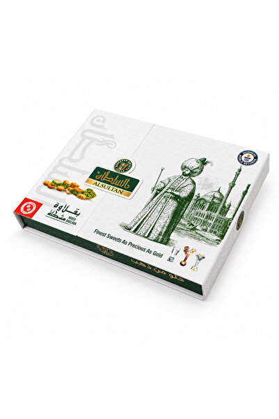 AL SULTAN Sweets Sugar Free Mixed Baklava 400 g - 6 Varieties - Pistachio & Cashew Filled Arabic Sweets in Gift Box - Traditional Middle Eastern Baklawa for Eid, Ramadan & Celebrations