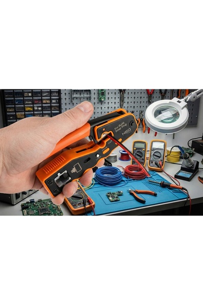 NEO Tools Clește de sertizare pentru conectori RJ45 pass-through