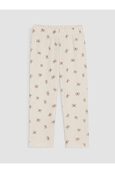 LC Waikiki Rmz Gi̇yi̇m Farkiyla Embroidered Velvet Girls' Leggings