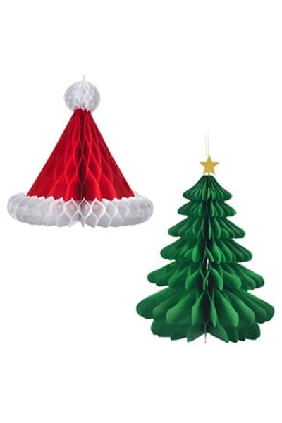 OEM Set Ornamente Suspendabile de Craciun Brad & Caciula 30cm - 2buc