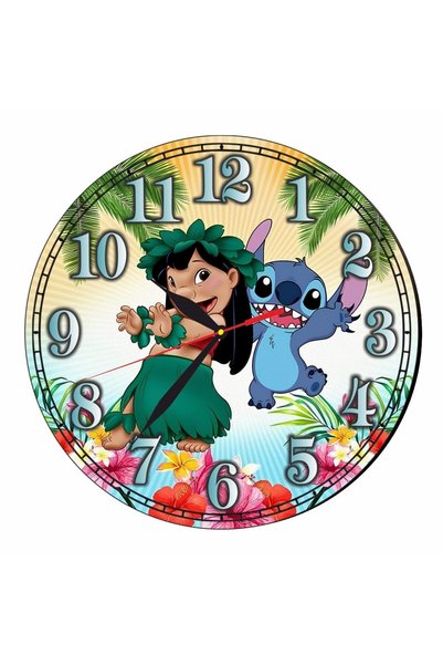 OEM Ceas Disney, Lilo & Stitch, Lemn, 40 cm, CSDUV089