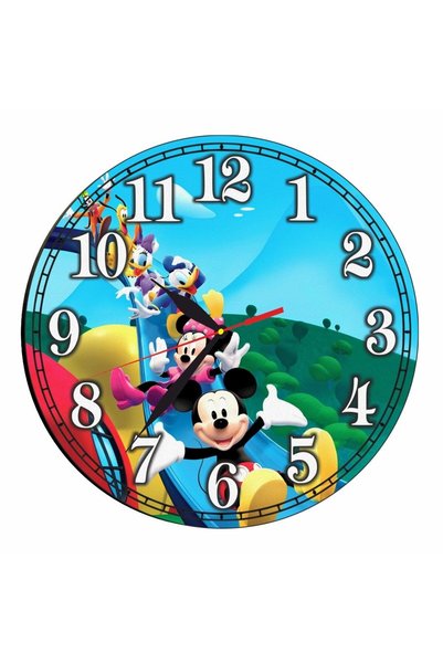 OEM Ceas Disney, Clubul lui Mickey Mouse, Casa lui Mickey Mouse, Lemn, 30 cm,...