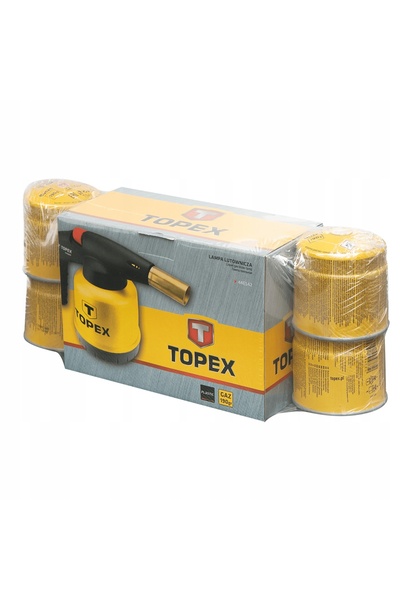 topex Lampă de lipit cu gaz cu cartuș de gaz de 190g + 4 cartușe de gaz
