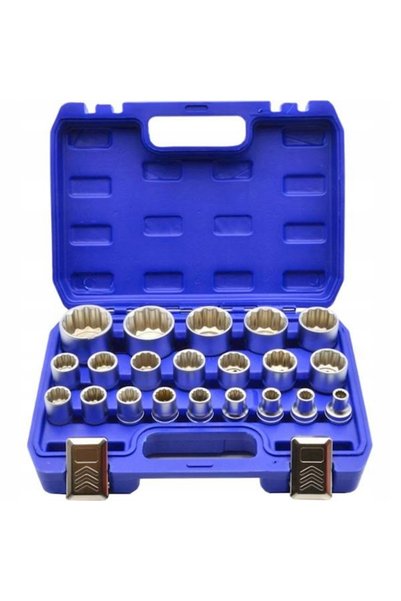 Kraft&dele Set de chei tubulare de 12 piese, 1/2 ", scurte, canelate, CRV, 8-36mm, în cutie.