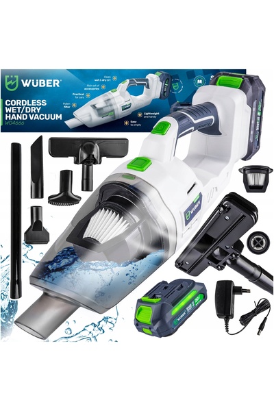 wüber ASPIRATOR AUTO FĂRĂ FIR REÎNCĂRCABIL VERTICAL PORTABIL 2 ÎN 1 WUBER