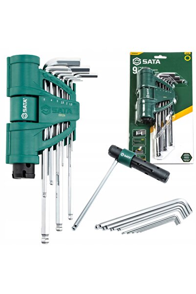 SATA Set de chei hexagonale XL cu mâner sferic, 9 piese