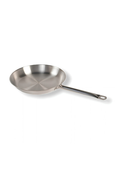 Aljazeera Trading Company Stainless Steel Frying Pan with Long Handle – Made in India Size 28