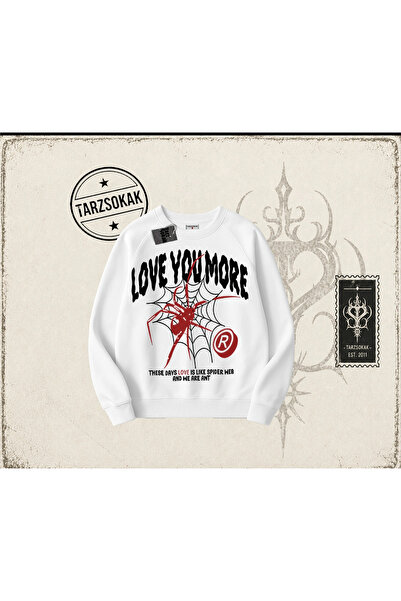 Tarzsokak Unisex majica sa širokim izrezom "Love You More" u velikom izgledu,...
