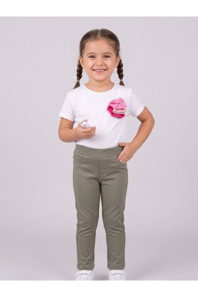Esprix Kids Kiz Çocuk Kalın Kumaş Likralı Cepli Tayt Pantolon