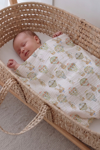 Tuğba Kuğu Muslin Blanket - Skyward Dreams