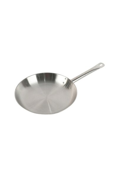 Aljazeera Trading Company Stainless Steel Frying Pan with Long Handle – Made in India Size 28